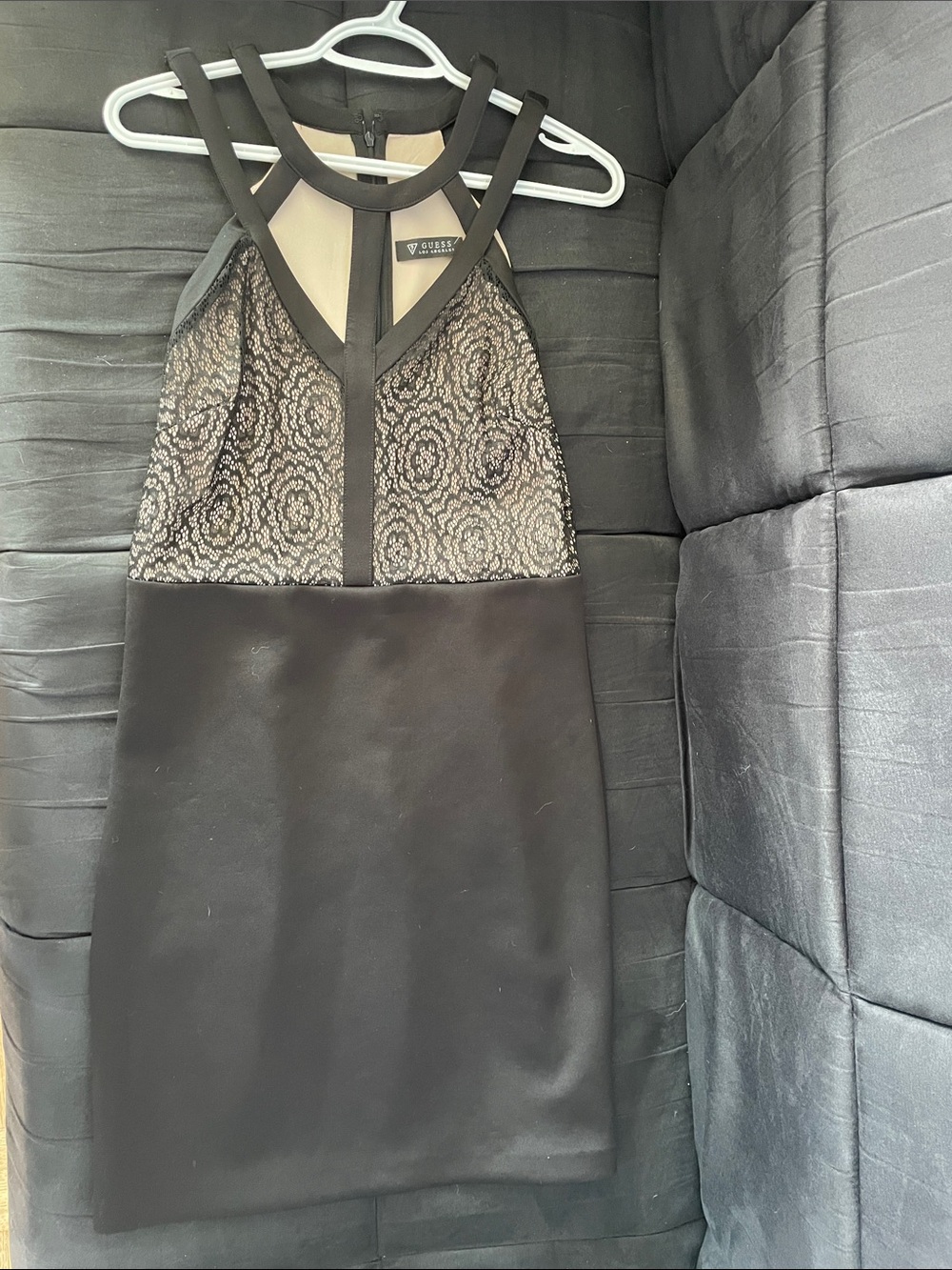 Guess by Marciano Black Lace-Top Mini Dress